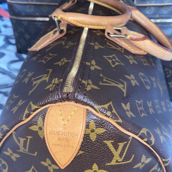 Louis Vuitton Speedy Large Monogram 40 Brown Coated Canvas Weekend/Travel Bag - Picture 7 of 8